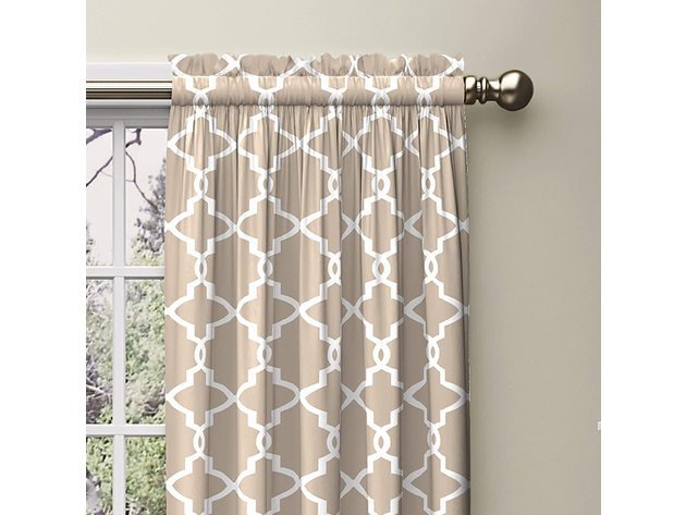 Pairs To Go Vickery Light Filtering Decorative Window Curtain Panel Pair, 28 Inches X 84 Inches, Taupe