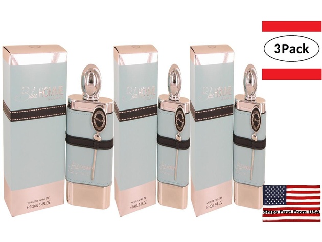 3 Pack Armaf Blue Homme by Armaf Eau De Toilette Spray 3.4 oz for Men