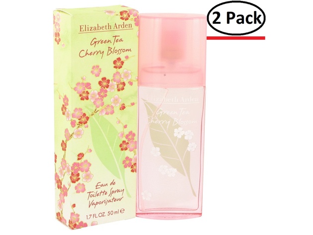 Green Tea Cherry Blossom by Elizabeth Arden Eau De Toilette Spray 1.7 oz for Women (Package of 2)