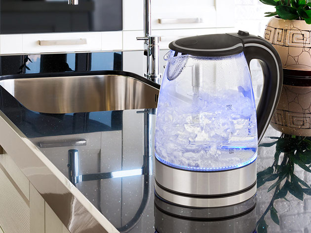 Pursonic Glass Kettle Electric LED Light Kitchen Water Jug Stainless ...