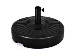 Costway 20'' Round 23L Water Filled Umbrella Base Stand Self-filled Patio Furniture Black