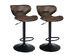 Costway Set of 2 Adjustable Bar Stools Swivel Bar Chairs Pub Kitchen - Retro Brown