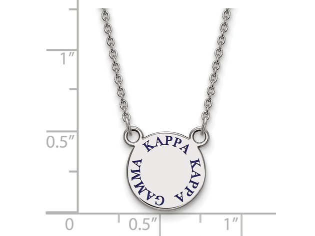 Sterling Silver Kappa Kappa Gamma Small Enamel Necklace
