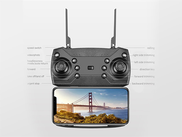 GPS 4K HD Wi-Fi Dual Camera Drone with 2 Batteries