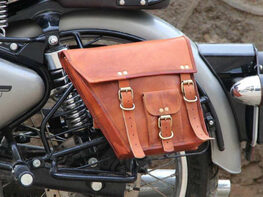 Leather Motorcycle/Bike Saddle Bags (Set of 2)