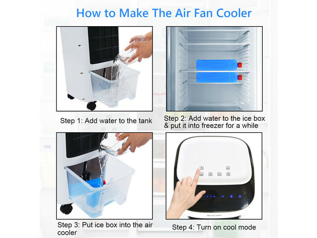Evaporative Portable Air Cooler Fan Humidifier with Remote Control