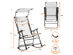 Costway Folding Rocking Chair Rocker Porch Zero Gravity Furniture Sunshade Canopy - Beige