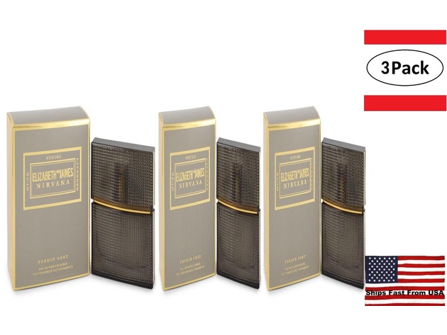 3 Pack Nirvana French Grey by Elizabeth and James Eau De Parfum Spray (Unisex) 1 oz for Women