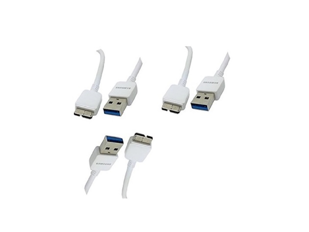 Samsung  Data Cable for Galaxy S5 and Note 3 N9000 - Non-Retail Packaging - White, 3 Pack