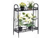 Costway Heavy Duty 2 Tier Metal Flower Pot Rack Plant Display Stand Shelf Holder Decor - Black