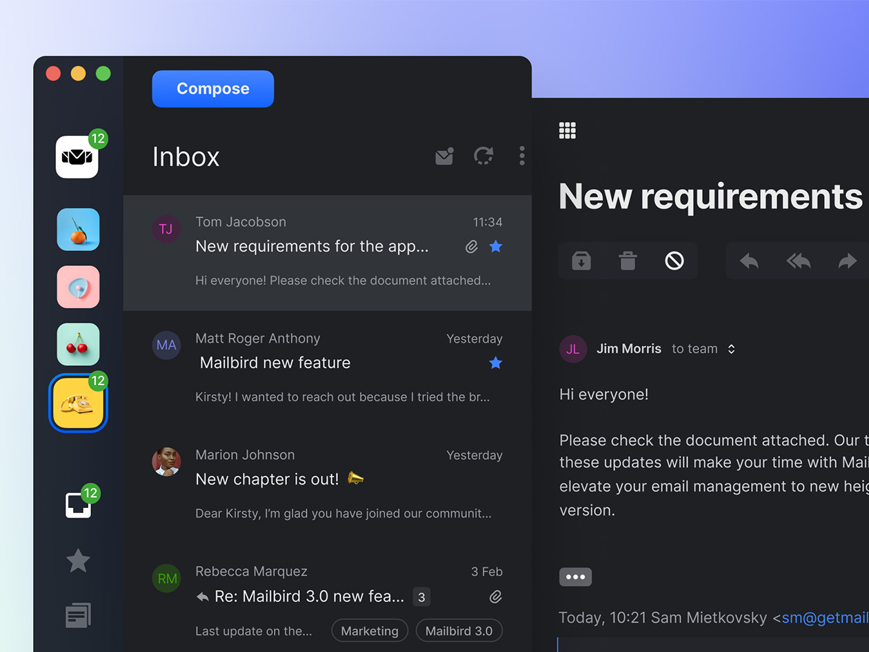 Mailbird Email Client for Windows & Mac (Premium Plan): Lifetime Subscription