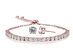 Rachel Glauber Tennis Bracelet & Earrings Set (Rose Gold Plated)