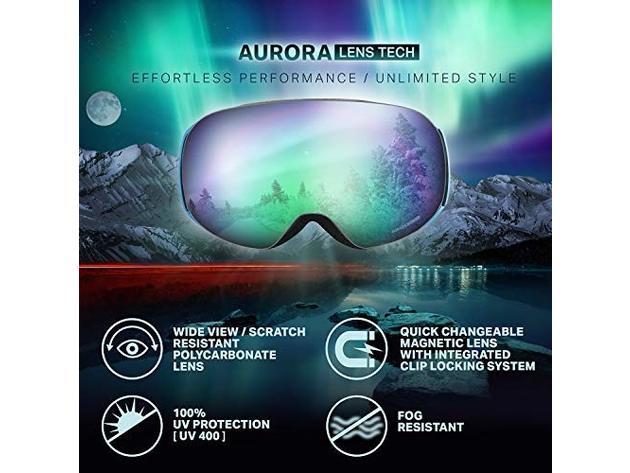 WildHorn Outfitters Roca Junior Ski/Snowboard Goggles Stone Gray/Silver Anti-fog (Refurbished, Open Retail Box)