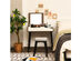 Costway Vanity Table Set with Flip Top Mirror Dressing Makeup Study Padded Stool - Wood,Black,White