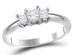 Three Stone Princess Cut Diamond Anniversary Engagement Ring 1/2 Carat (ctw I-J, I1) in 14K White Gold - 8.5
