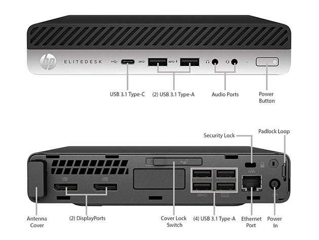 HP 800 G3 Mini Desktop i7-6700T, 32GB RAM, 1TB Solid State Drive, Windows 10 Pro - Refurbished