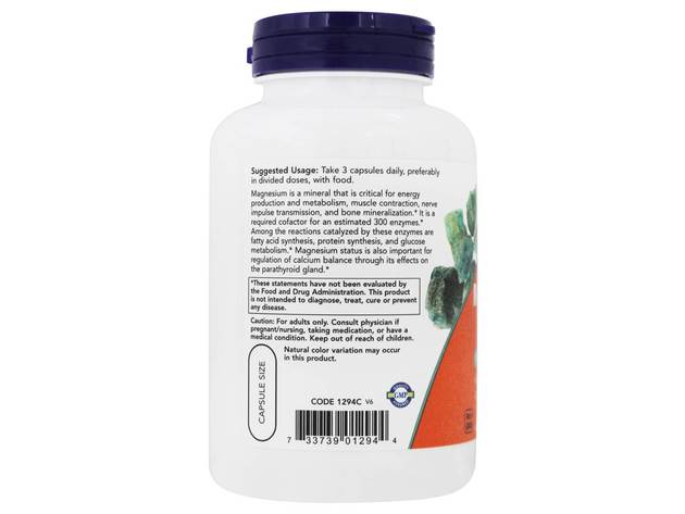 NOW Foods - Magnesium Citrate 400 mg. - 120 Vegetable Capsule(s)