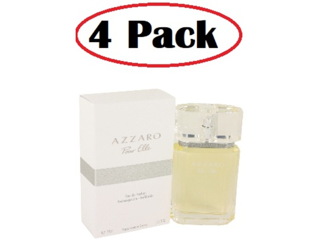 4 Pack of Azzaro Pour Elle by Azzaro Eau De Parfum Refillable Spray 2.5 oz