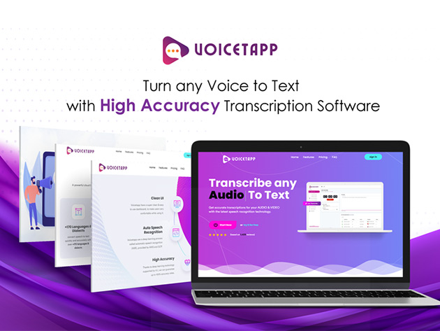 Voicetapp AI Speech to Text Transcription: Lifetime Subscription