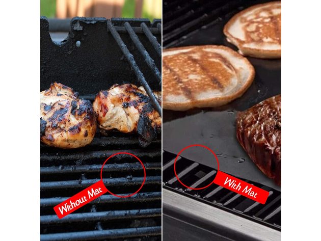 Grill Mats 100% Non Stick Black Grill Mats - Reusable & Easy to Clean