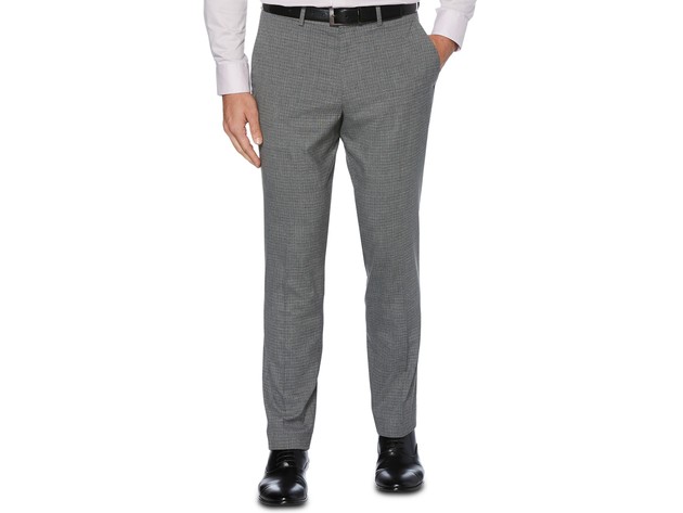 green emerald velvet dress Slim Fit Solid Cotton Blend Suit Pant – Perry Ellis main image 1