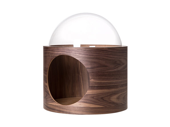 MyZoo Spaceship Gamma: Wall-Mounted Cat Bed (Walnut/Open Left