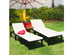 Costway 2 Piece Patio Garden Rattan Lounge Chair Chaise Couch Cushioned Height Adjustable 