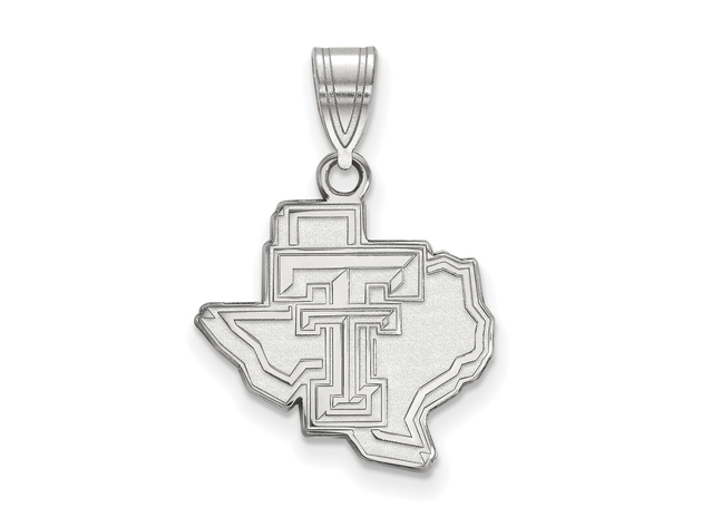 10k White Gold Texas Tech U. Medium Logo Pendant