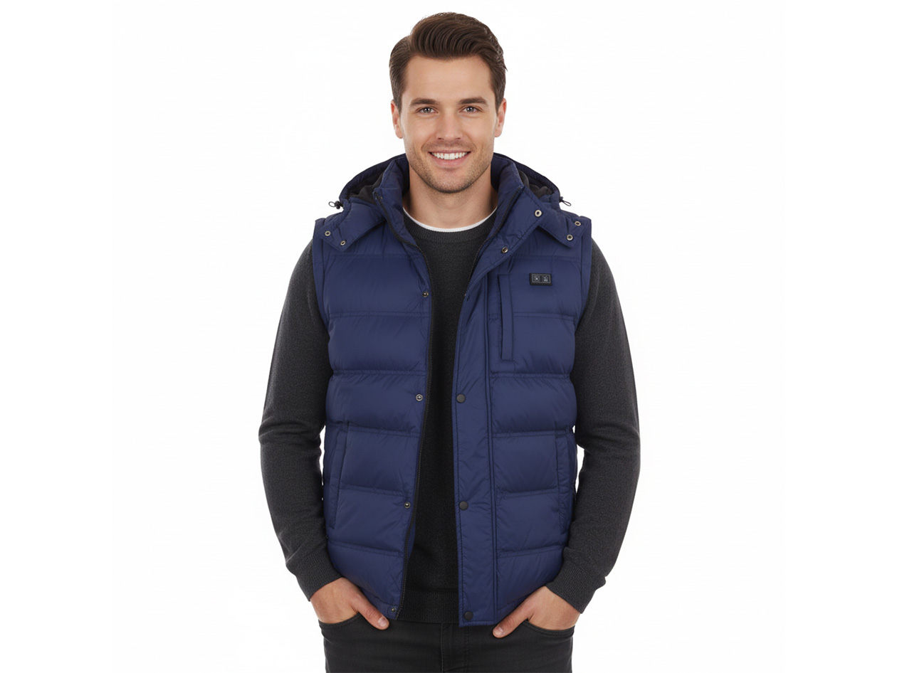Men's Helios Hybrid Heated Coat with Power Bank (Navy/Medium)