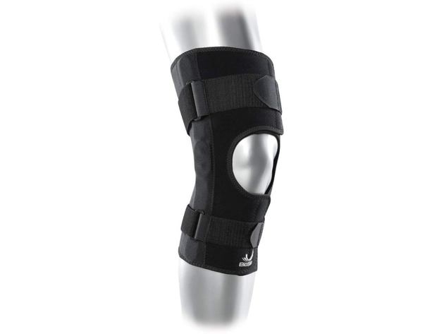 BioSkin Premium Bracing Lightweight Breathable Hinged Knee Skin Front Closure, Medium: 14 Inches - 16 Inches, Black