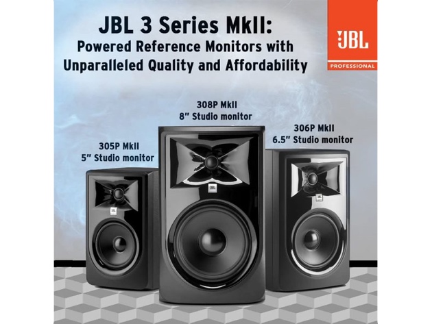 JBL Professional 305PMkII Next-Generation 5" 2-Way Powered Studio Monitor, Black (Distressed Box)