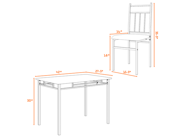Costway 5 Piece Dining Set Faux Marble Top Table and 4 Padded Seat Chairs w/ Metal Legs