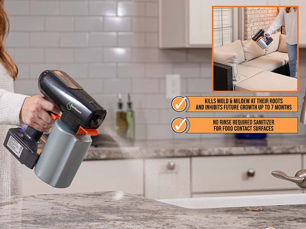 San-Assure Electrostatic Handheld Sprayer with EPA-Registered Disinfectant Solution