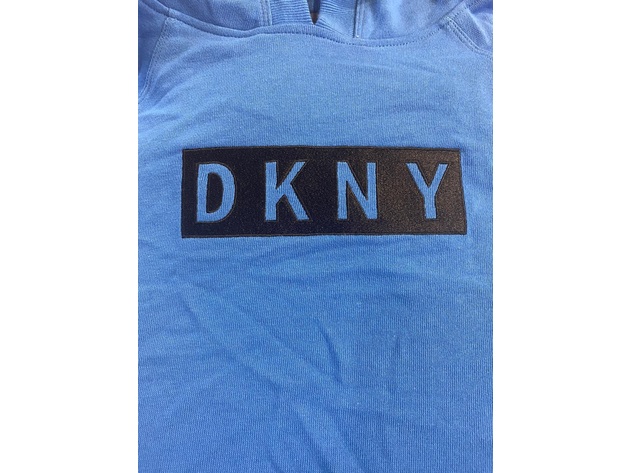 DKNY Women's Sport Logo Hoodie Dress Blue Size Large
