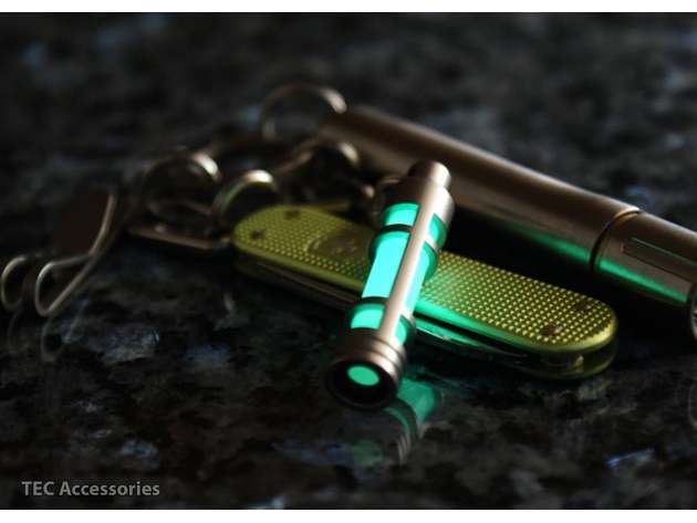 TEC-S3 Stainless Steel Embrite Glow Fob Bead Blasted Stainless Steel